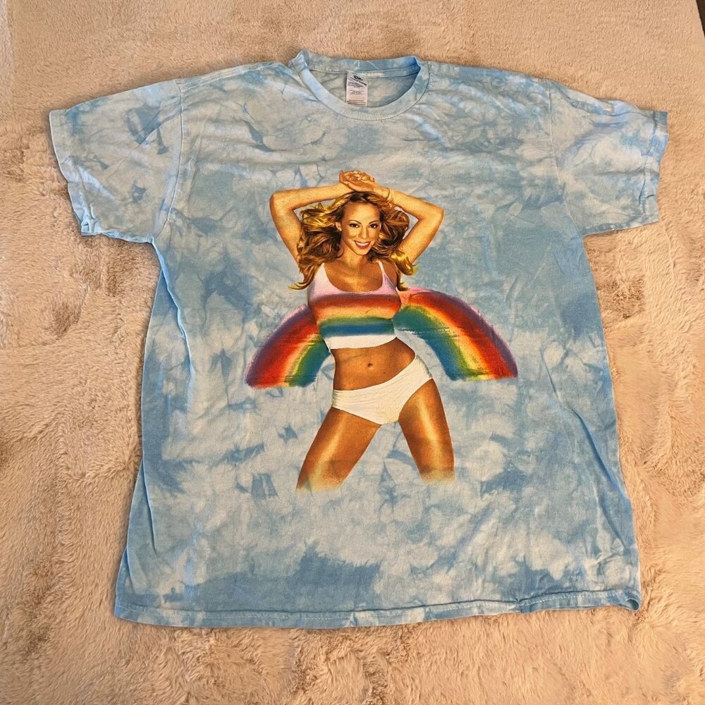 Mariah Carey Rainbow Blue Tie Dye Short Sleeve T Shirt